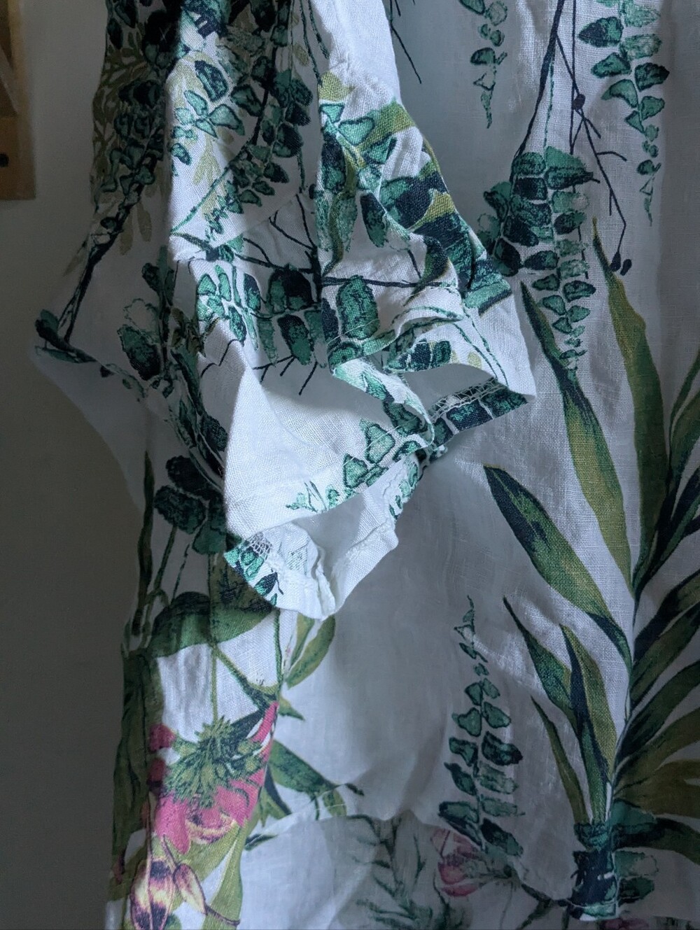 Viola Borghi Blouse Linen Floral Top Medium